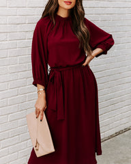 Woodhaven Tie Midi Dress - Wine Ins Street