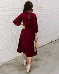 Woodhaven Tie Midi Dress - Wine Ins Street