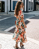Janika Floral Kimono Midi Dress Ins Street