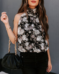 Find A Way Textured Floral Blouse - Black Ins Street