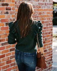 Dianna Ruffle Knit Sweater - Hunter Green Ins Street