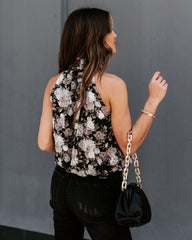 Find A Way Textured Floral Blouse - Black Ins Street