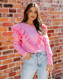 Dianna Ruffle Knit Sweater - Pink Ins Street