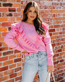 Dianna Ruffle Knit Sweater - Pink Ins Street