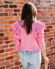 Dianna Ruffle Knit Sweater - Pink Ins Street