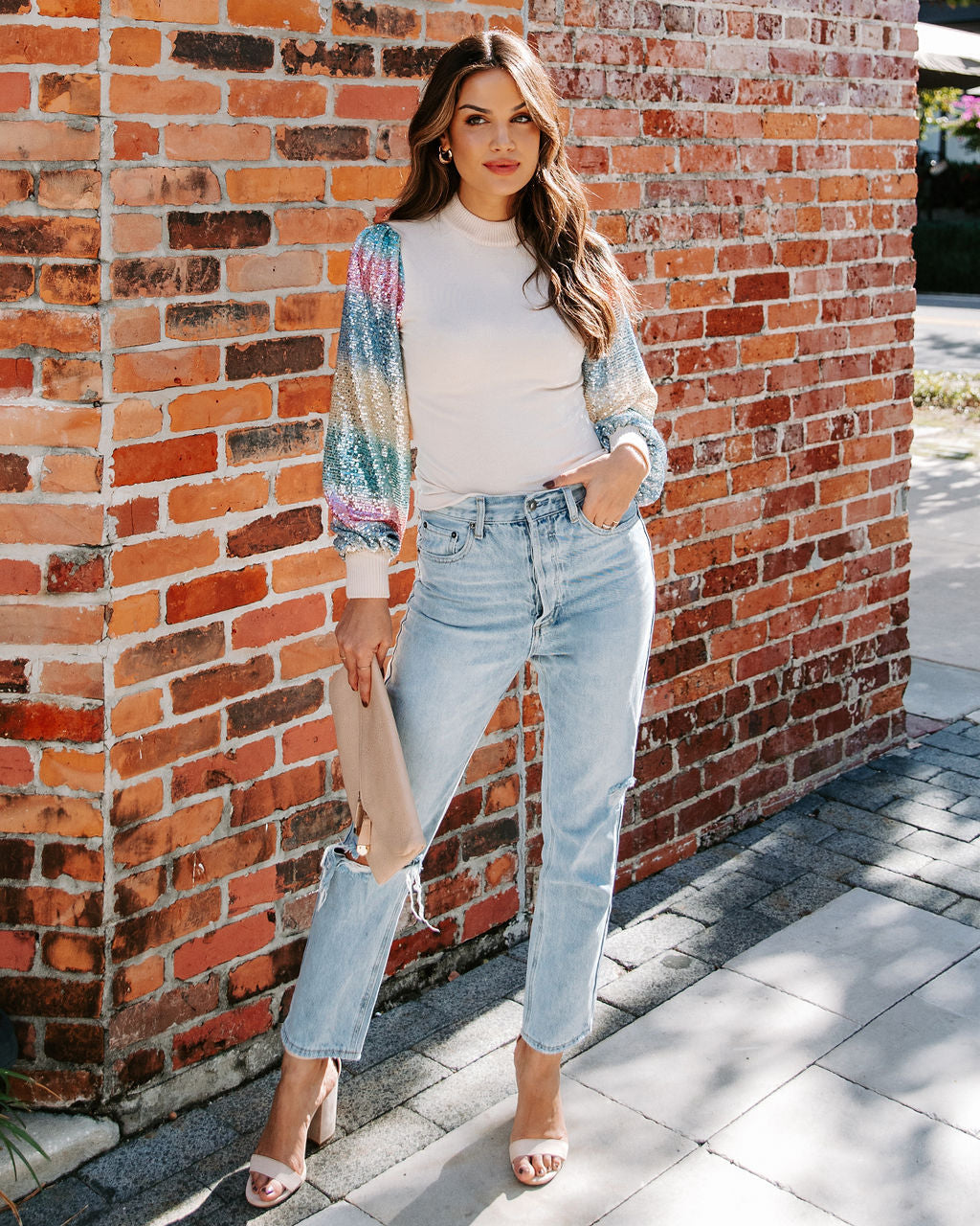 Joyful Sequin Knit Top Ins Street