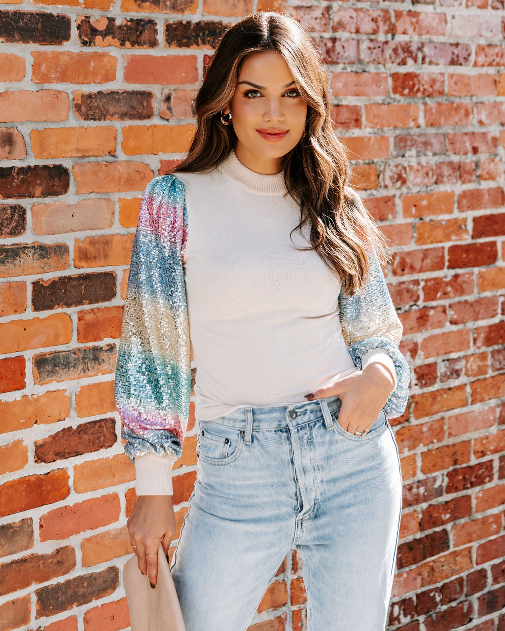 Joyful Sequin Knit Top Ins Street