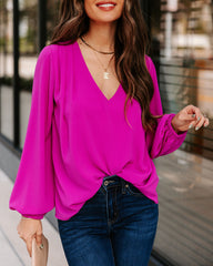 Work Life Balance V-Neck Blouse - Orchid Ins Street