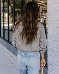 Full Of Cheer Cropped Knit Sweater - Grey Ins Street