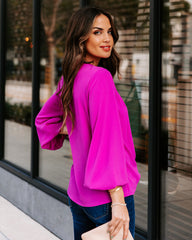 Work Life Balance V-Neck Blouse - Orchid Ins Street