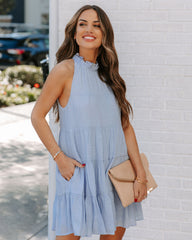 Brenley Pocketed Tiered Babydoll Dress - Baby Blue Ins Street