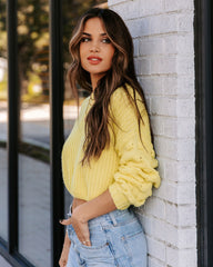 Full Of Cheer Cropped Knit Sweater - Lemon Ins Street