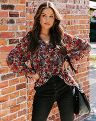 Charlize Floral Ruffle Blouse Ins Street