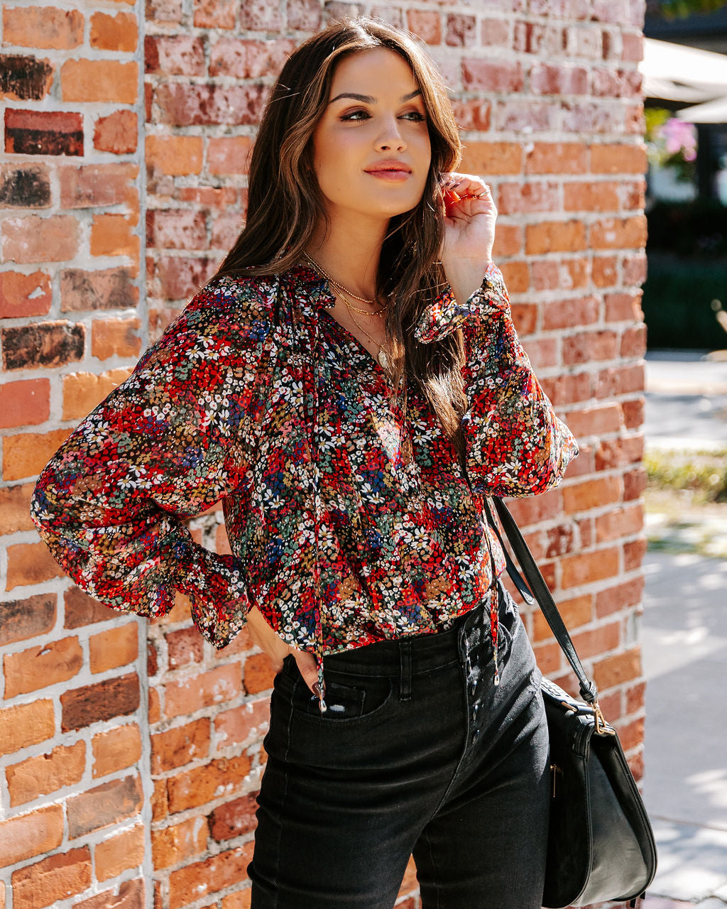 Charlize Floral Ruffle Blouse Ins Street