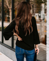 Work Life Balance V-Neck Blouse - Black Ins Street