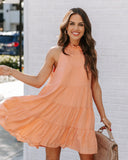 Brenley Pocketed Tiered Babydoll Dress - Peach Ins Street