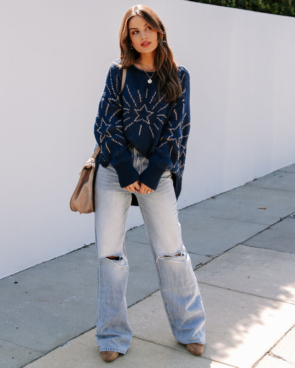 Stargazing Relaxed Knit Sweater Ins Street