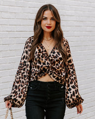 Rori Twist Front Leopard Blouse Ins Street