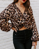 Rori Twist Front Leopard Blouse Ins Street