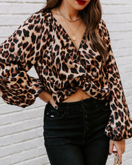 Rori Twist Front Leopard Blouse Ins Street