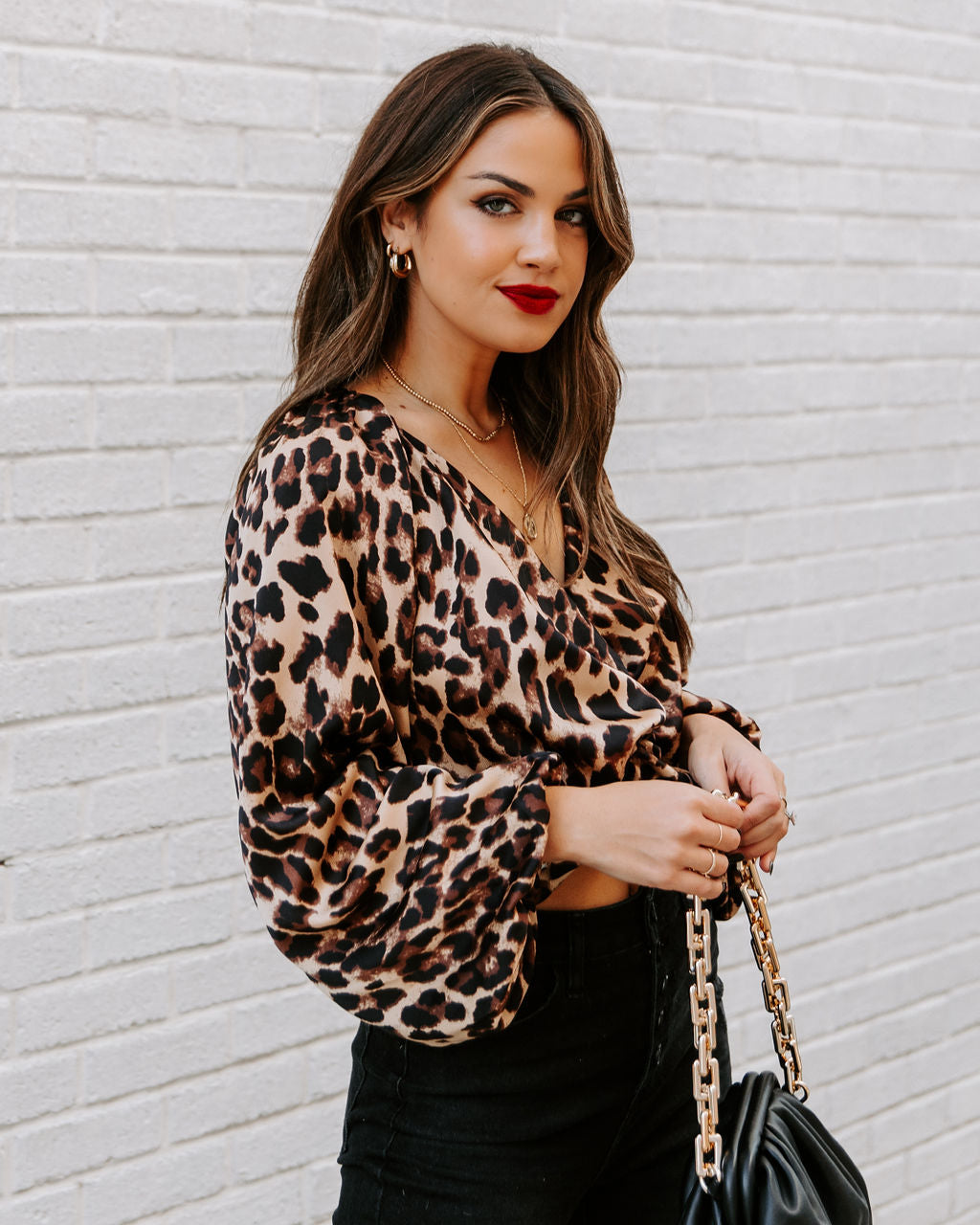 Rori Twist Front Leopard Blouse Ins Street