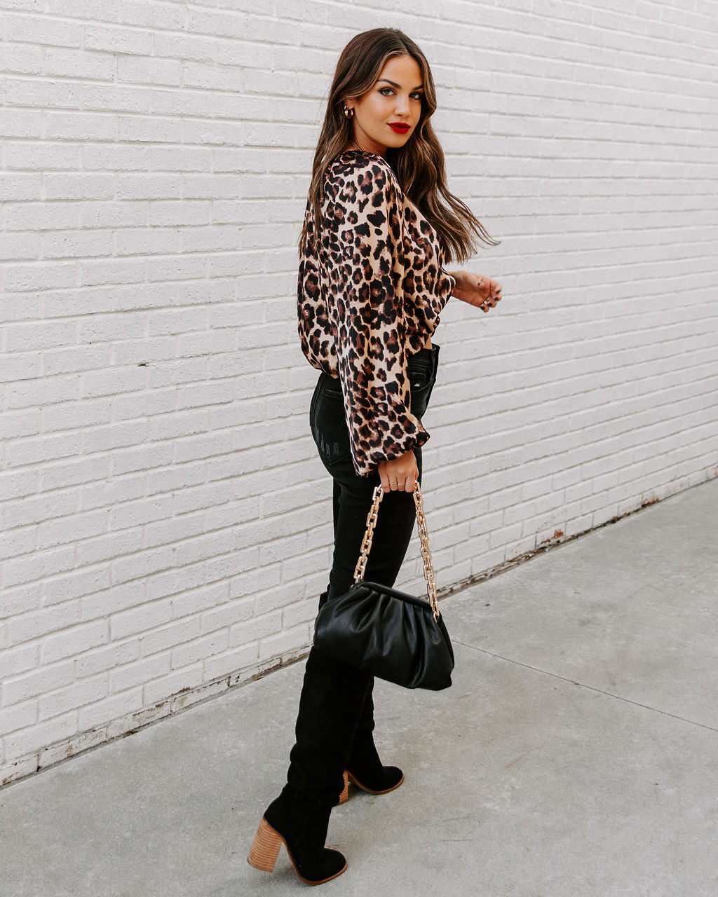 Rori Twist Front Leopard Blouse Ins Street