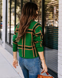 Tennessee Plaid Button Front Crop Cardigan - Green - FINAL SALE LUSH-001