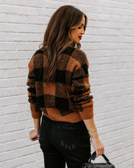 Kalen Gingham Knit Sweater - Camel Ins Street