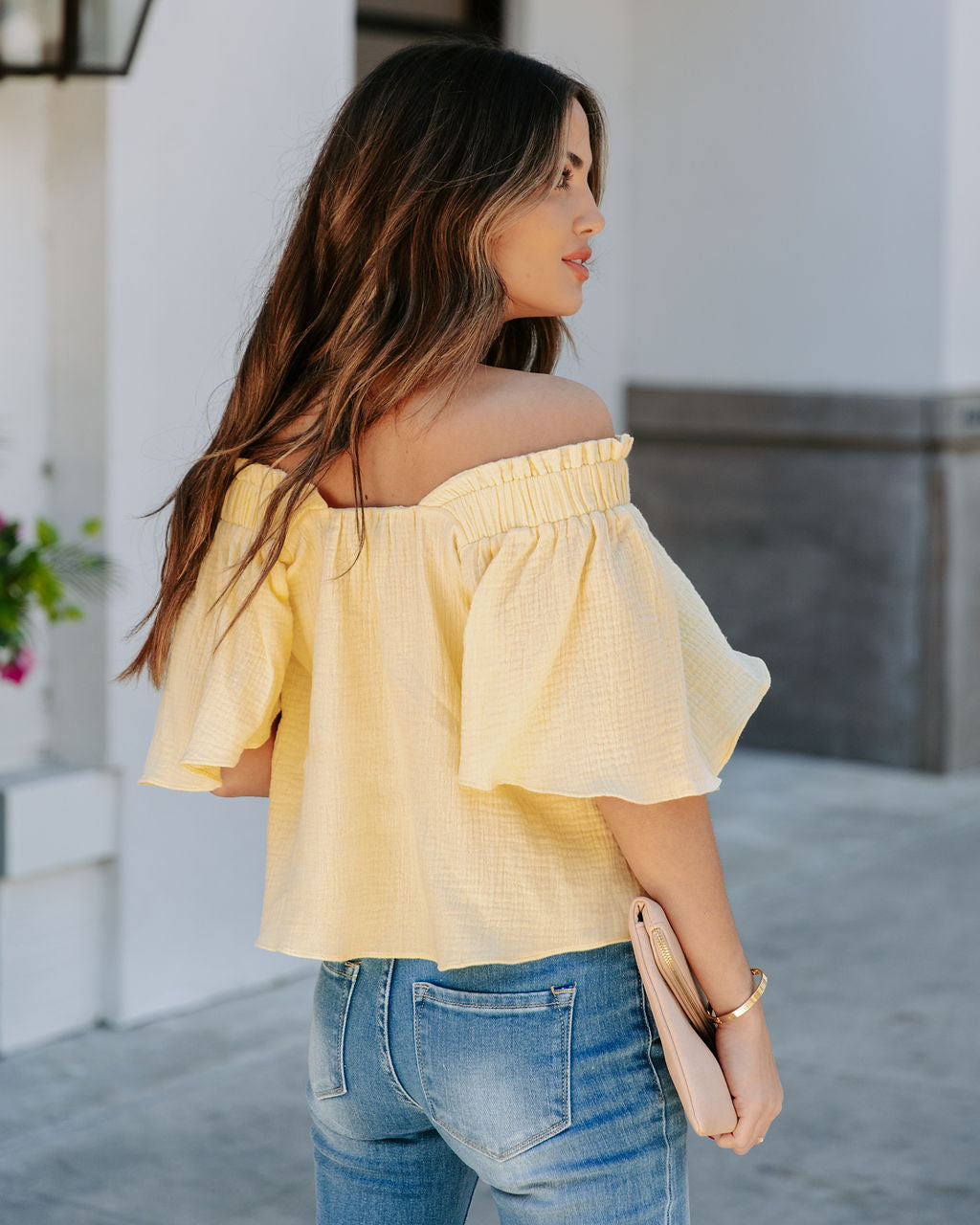 Ariana Cotton Square Neck Top - Lemon InsStreet