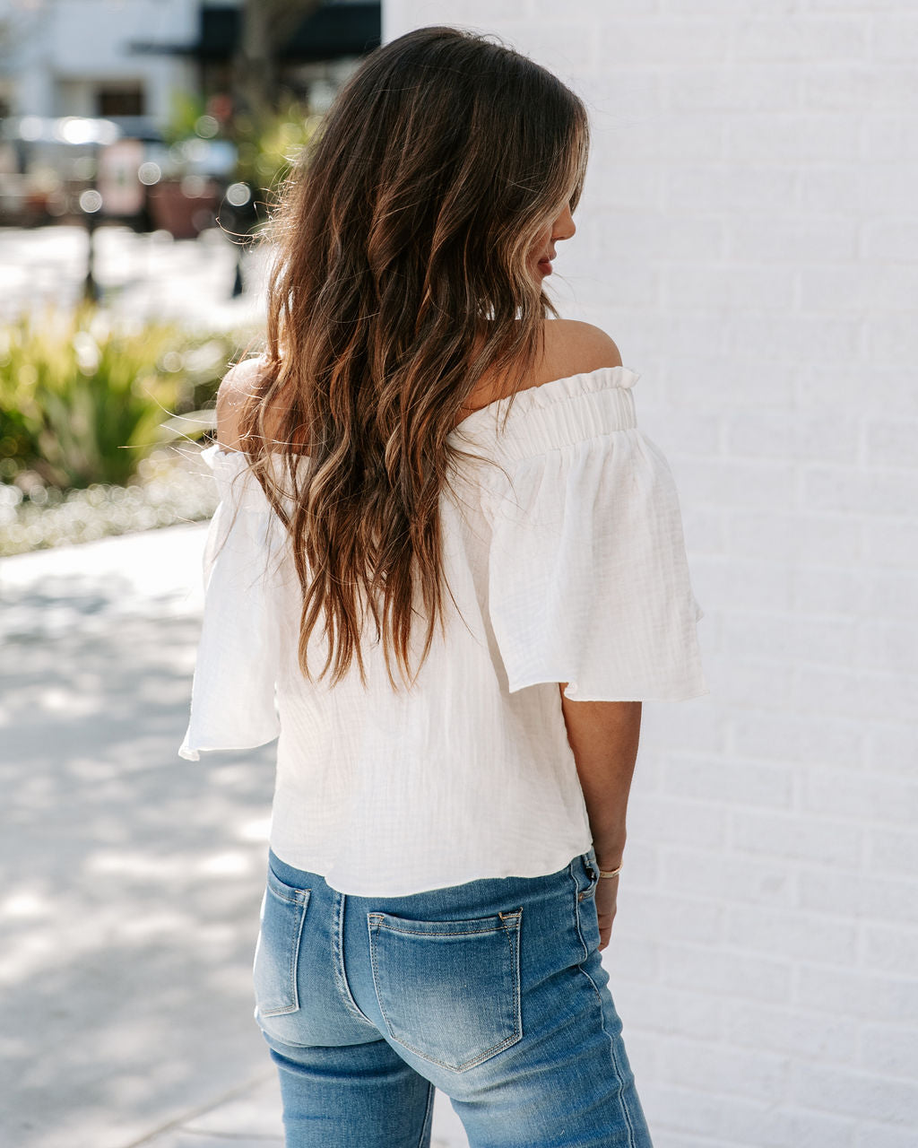 Ariana Cotton Square Neck Top - Off White InsStreet