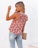 Element Of Truth Sleeveless Floral Ruffle Blouse Ins Street