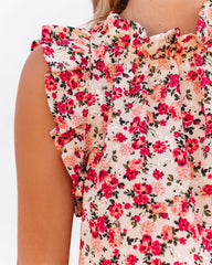 Element Of Truth Sleeveless Floral Ruffle Blouse Ins Street