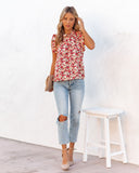 Element Of Truth Sleeveless Floral Ruffle Blouse Ins Street