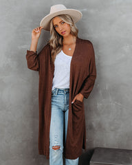 Elsa Pocketed Duster Cardigan - Brown Ins Street