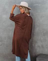 Elsa Pocketed Duster Cardigan - Brown Ins Street