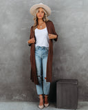 Elsa Pocketed Duster Cardigan - Brown Ins Street