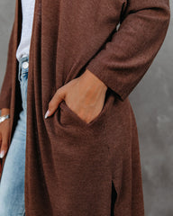 Elsa Pocketed Duster Cardigan - Brown Ins Street