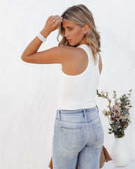 Erin Knit Racerback Tank - White Ins Street