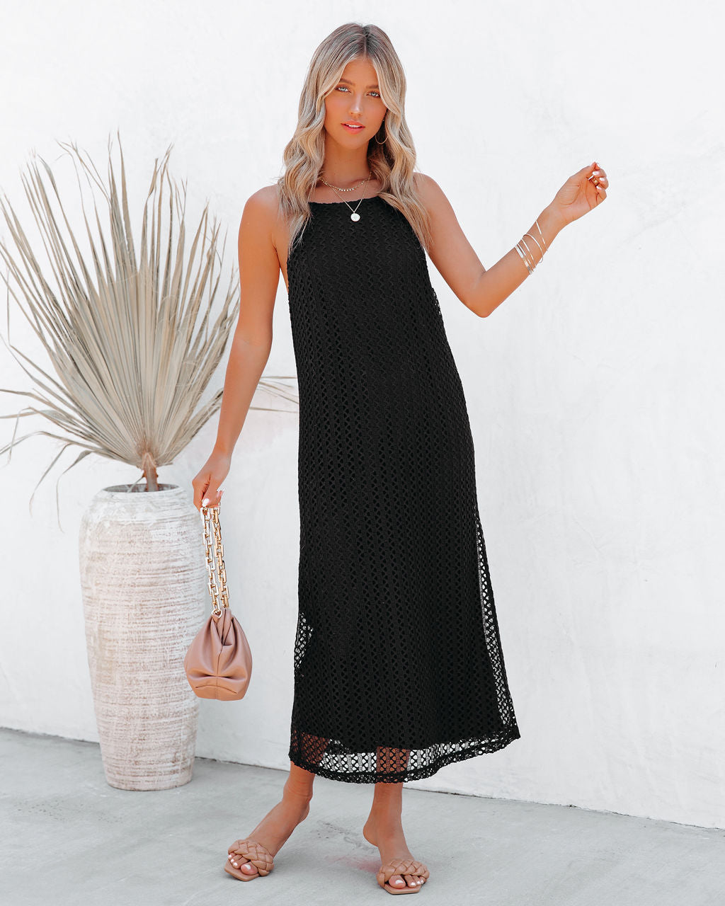 Esplanade Crochet Midi Dress - Black - FINAL SALE Ins Street