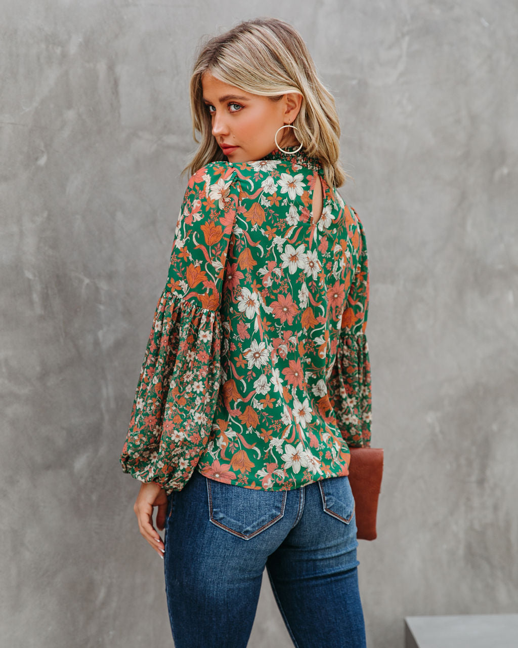 Evander Floral Balloon Sleeve Blouse Ins Street