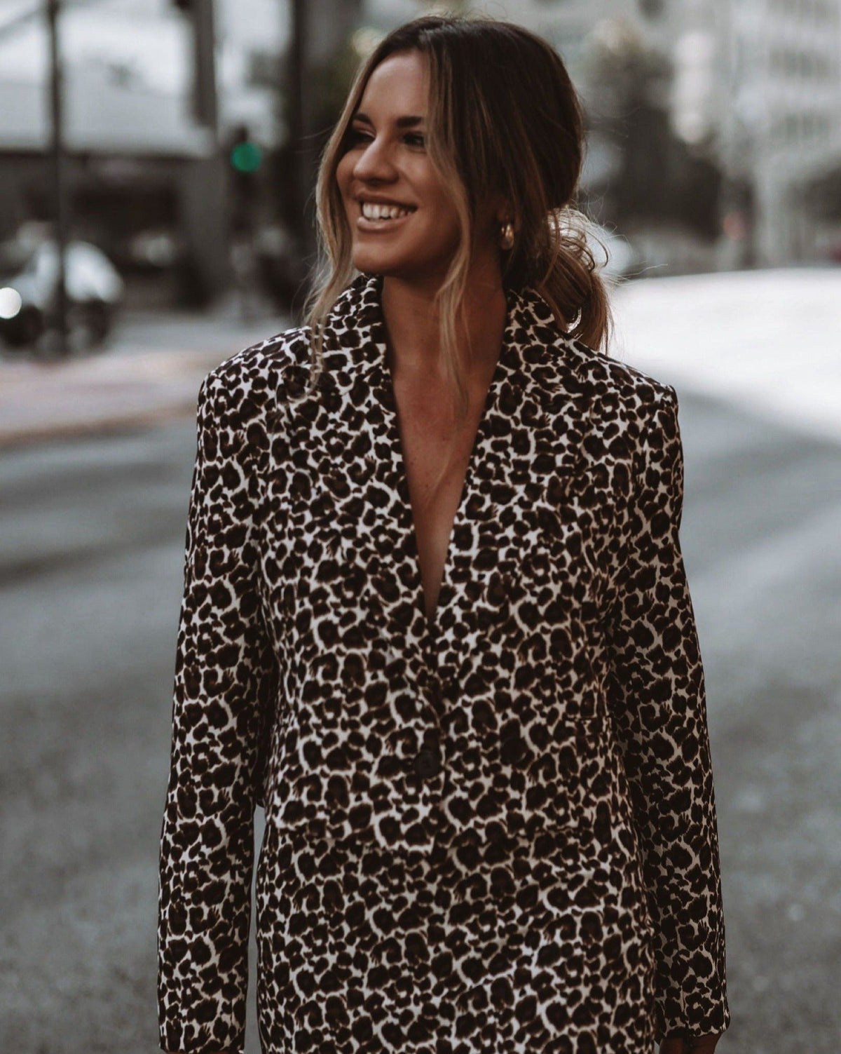 Kylan Pocketed Leopard Crop Blazer Ins Street