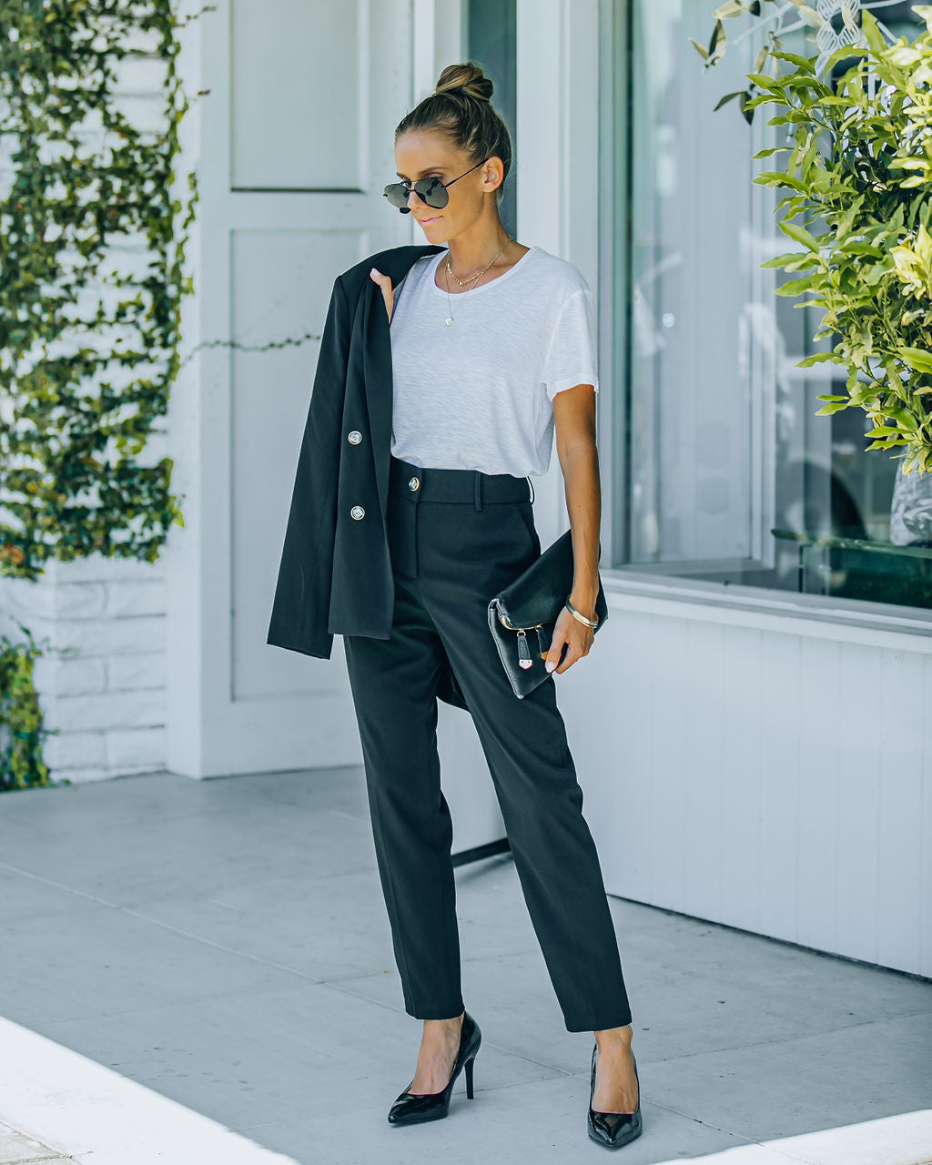 Long Shot Pocketed High Rise Trousers - Black Ins Street