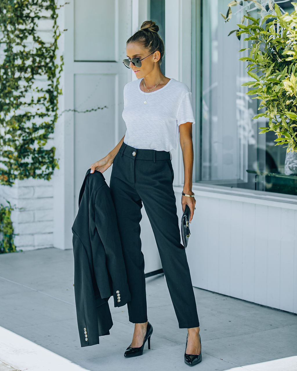 Long Shot Pocketed High Rise Trousers - Black Ins Street