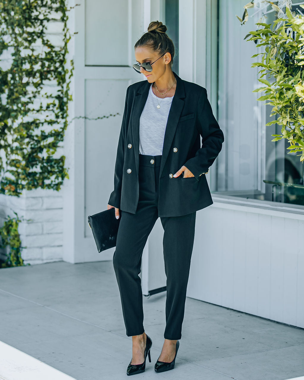 Long Shot Pocketed Blazer - Black Ins Street