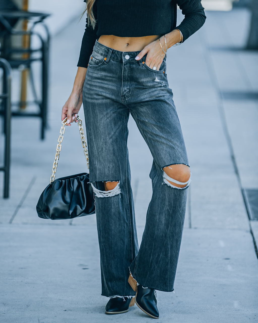 Lawrence High Rise Relaxed Flare Denim Ins Street