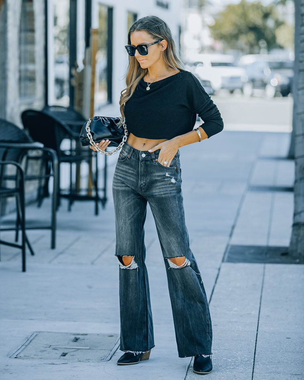 Lawrence High Rise Relaxed Flare Denim Ins Street