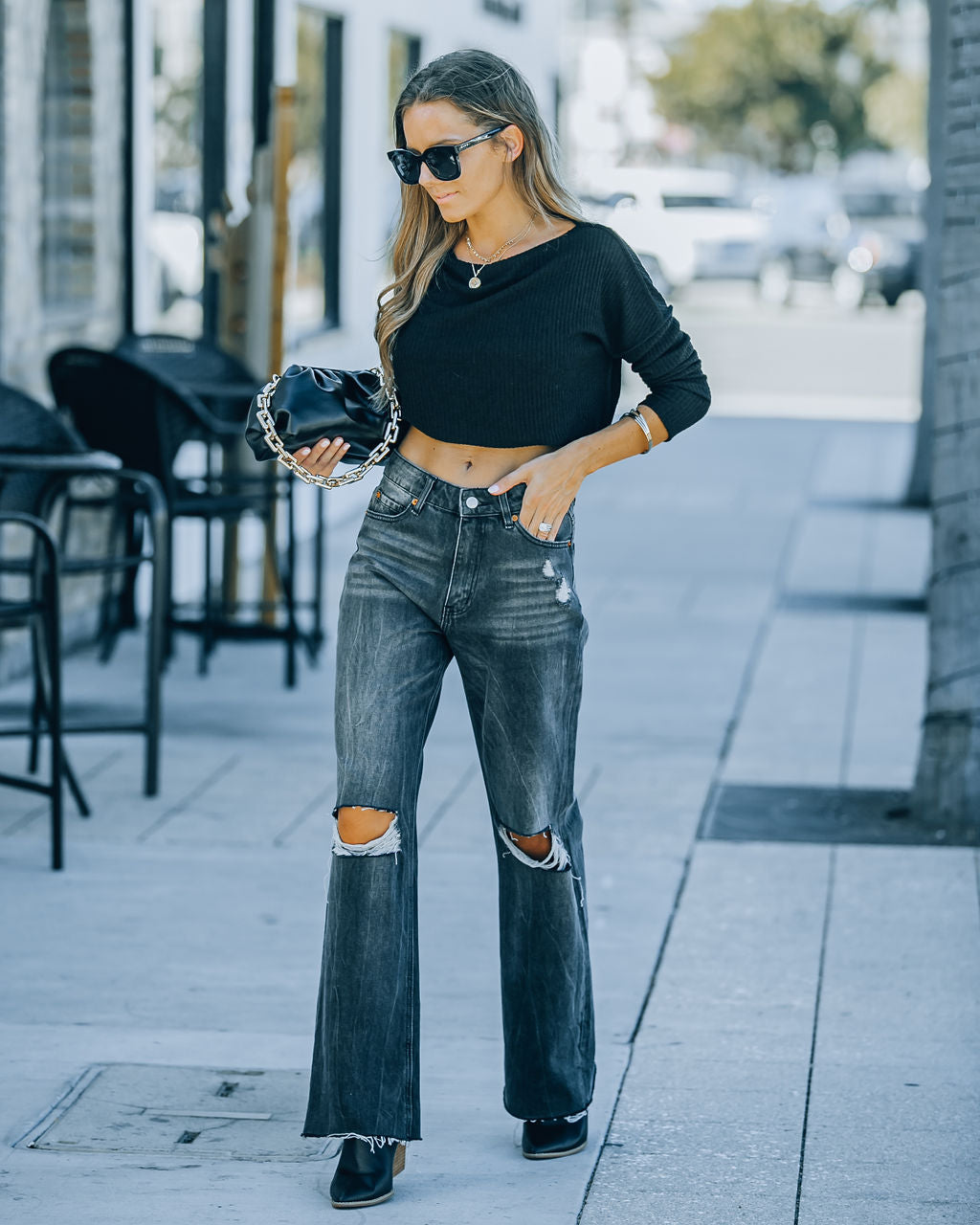 Lawrence High Rise Relaxed Flare Denim Ins Street