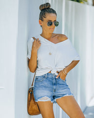 Wren High Rise Distressed Denim Shorts Ins Street