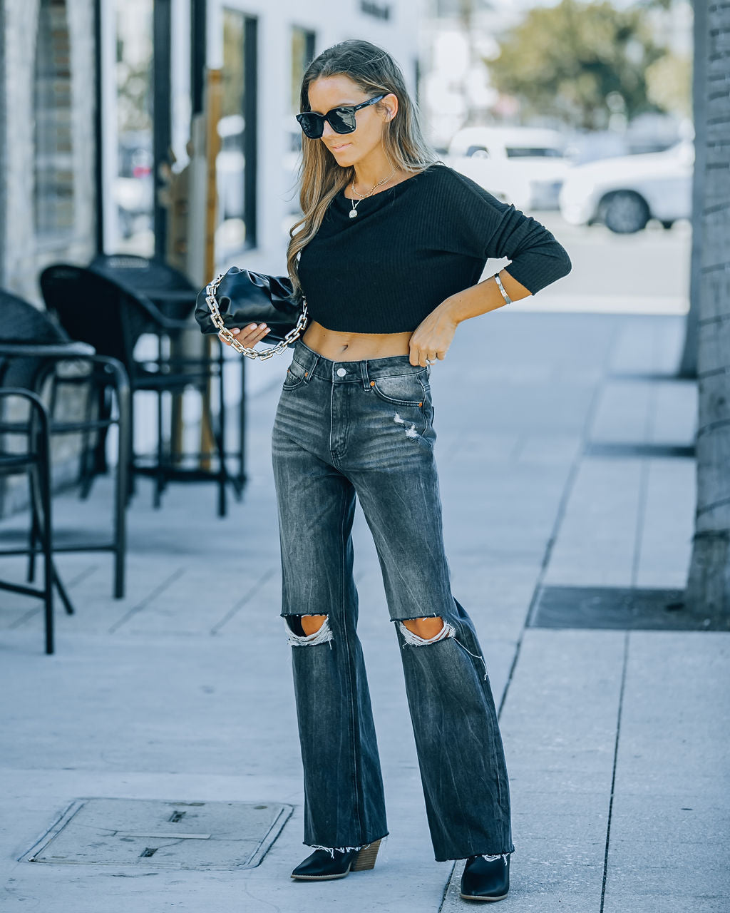 Lawrence High Rise Relaxed Flare Denim Ins Street