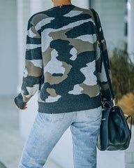 Sawyer Distressed Camo Knit Sweater Ins Street